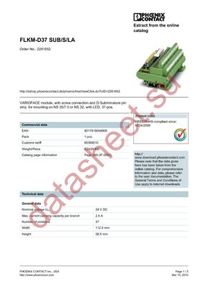 2281652 datasheet  